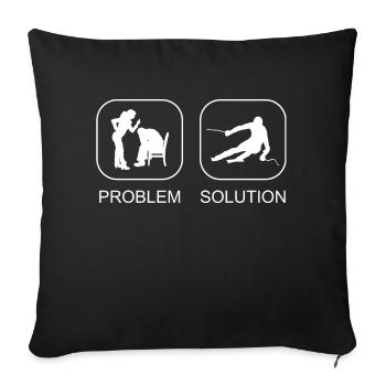 Skier Ski Design Skiing Outfit Ski Skiing - Sofa pillowcase 17,3'' x 17,3'' (45 x 45 cm) - black - Front