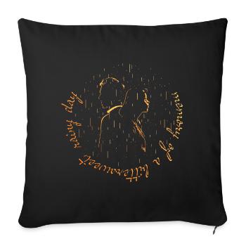 souvenir d’une journée pluvieuse douce-amère - DIGITAL - Housse de coussin décorative 45 x 45 cm - noir - Devant