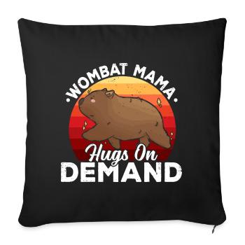 Wombat Mama Wombat Australian Animals Owners - Sofa pillowcase 17,3'' x 17,3'' (45 x 45 cm) - black - Front