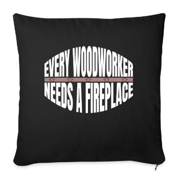 menuisier de menuiserie meilleur charpentier - Housse de coussin décorative 45 x 45 cm - noir - Devant