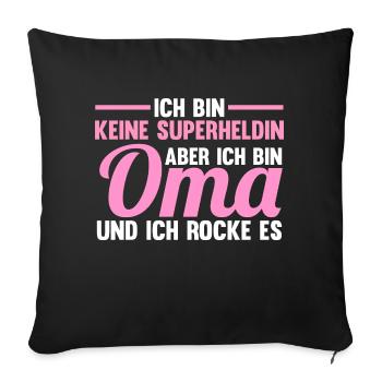 Großmutter Oma - Sofakissenbezug 45 x 45 cm - Schwarz - Vorne