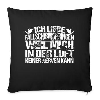 Fallschirm Fallschirmspringen - Sofakissenbezug 45 x 45 cm - Schwarz - Vorne
