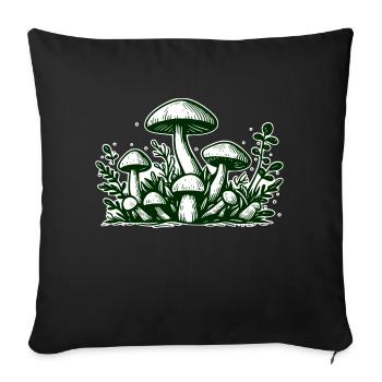 Champignons Pilze - Housse de coussin décorative 45 x 45 cm - noir - Devant