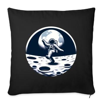 Astronaute dansant sur la lune - Housse de coussin décorative 45 x 45 cm - noir - Devant