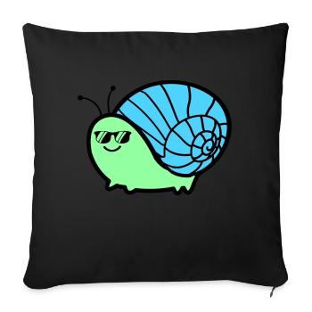 Snail Cool - Sofa pillowcase 17,3'' x 17,3'' (45 x 45 cm) - black - Front