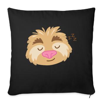 Visage de paresseux endormi super mignon - Housse de coussin décorative 45 x 45 cm - noir - Devant