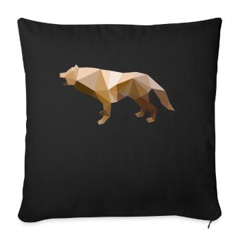 Wilder Wolf Polygon Wilde Tier Wandern Natur Seele - Sofakissenbezug 45 x 45 cm - Schwarz - Vorne