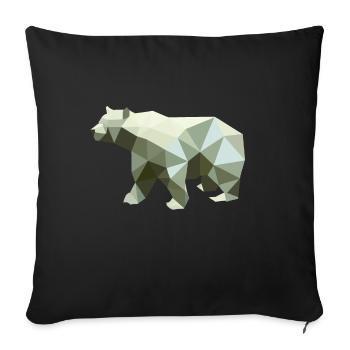 Bear, Polygon, Angular, Hiking, Trees, Animal, Mountains, Nature - Sofa pillowcase 17,3'' x 17,3'' (45 x 45 cm) - black - Front