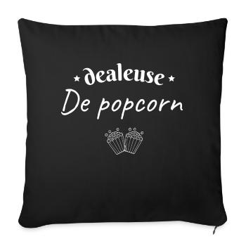 Dealeuse de popcorn - Housse de coussin décorative 45 x 45 cm - noir - Devant