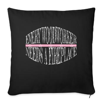 Hommes A Charpentiers Prière T-shirts Blogueur Drôle - Housse de coussin décorative 45 x 45 cm - noir - Devant