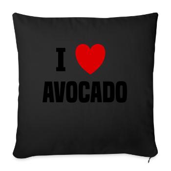 I love Avocado - Housse de coussin décorative 45 x 45 cm - noir - Devant