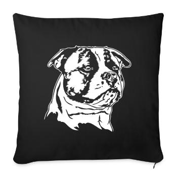 American Bulldog Portrait Dog Dogs Wilsigns - Sofa pillowcase 17,3'' x 17,3'' (45 x 45 cm) - black - Front