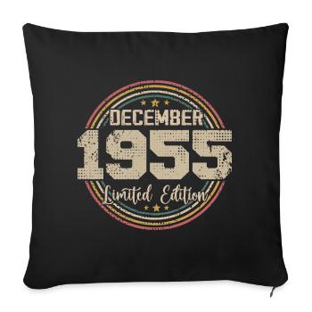 Les Légendes Sont Nées En Décembre 1955 - 1955 - Housse de coussin décorative 45 x 45 cm - noir - Devant