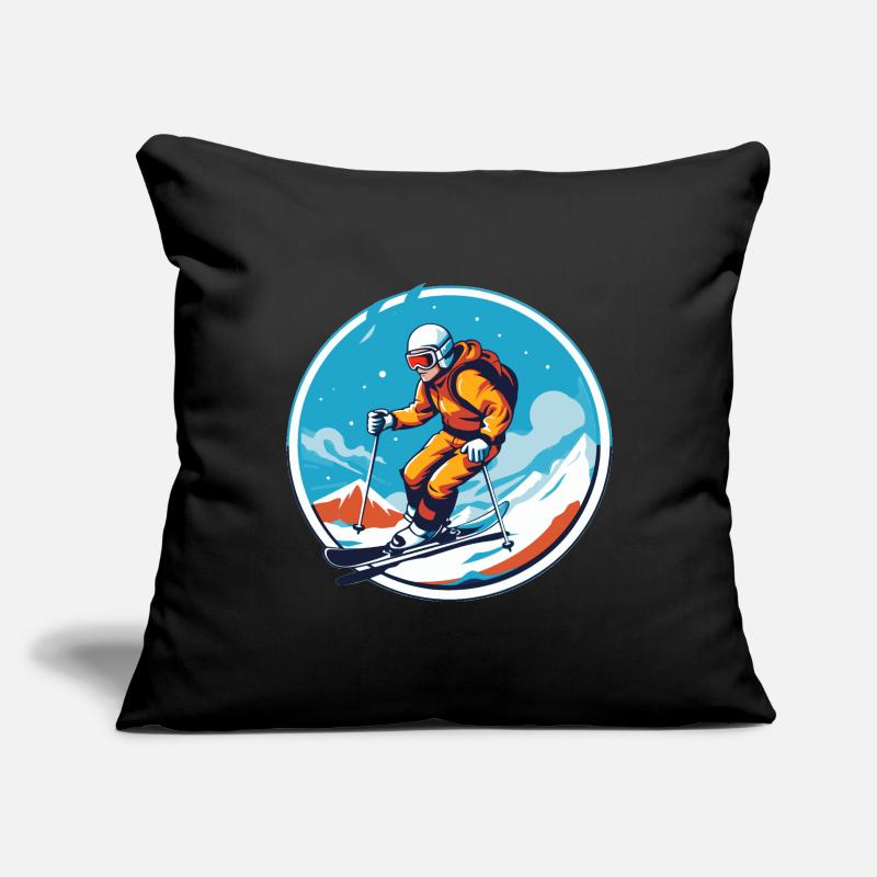 Snowboarden oder Skifahren und dann Après-Ski Sofakissenbezug 45 x 45 cm