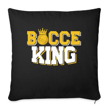 Équipe de joueurs de pétanque King Petangue - Housse de coussin décorative 45 x 45 cm - noir - Devant