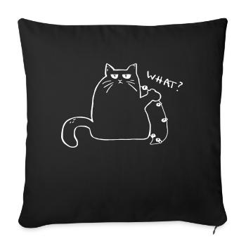 Cat, Kitten, Christmas Gift, Cat Lover - Sofa pillowcase 17,3'' x 17,3'' (45 x 45 cm) - black - Front