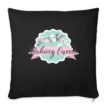 Baking Queen personalisierbar - Sofakissenbezug 45 x 45 cm - Schwarz - Vorne