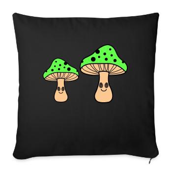 Champignons hypnotiques - Housse de coussin décorative 45 x 45 cm - noir - Devant