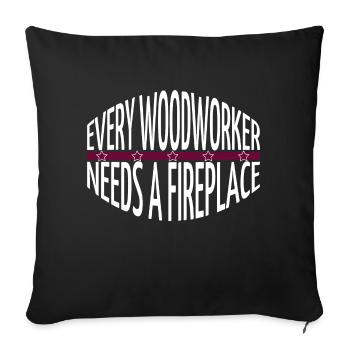 Cutter Charpentier T-shirts Geek Foresterie Marteau-piqueur - Housse de coussin décorative 45 x 45 cm - noir - Devant