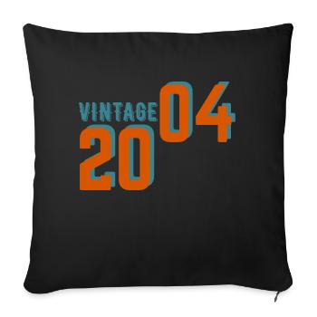 Vintage Retro 2004 - Sofakissenbezug 45 x 45 cm - Schwarz - Vorne