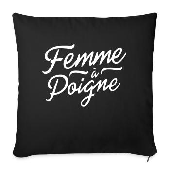 Femme à poigne - Housse de coussin décorative 45 x 45 cm - noir - Devant
