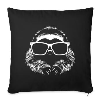 Paresseux Anime Paresseux Manga Paresseux Lunettes de soleil - Housse de coussin décorative 45 x 45 cm - noir - Devant