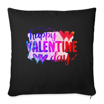 Aimez-moi la Saint-Valentin Joyeux Valentin Saint-Valentin - Housse de coussin décorative 45 x 45 cm - noir - Devant