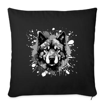 Akita Dog Head - Sofa pillowcase 17,3'' x 17,3'' (45 x 45 cm) - black - Front