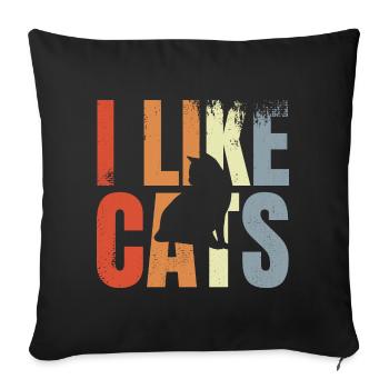 Cat Lovers - Sofa pillowcase 17,3'' x 17,3'' (45 x 45 cm) - black - Front