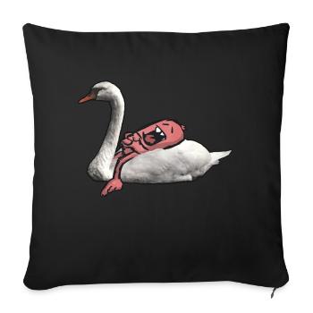 Sleeping monster on swan - Sofa pillowcase 17,3'' x 17,3'' (45 x 45 cm) - black - Front