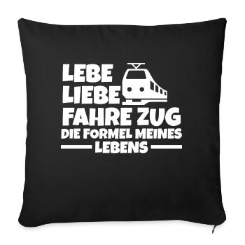 Model Railroad Model Train Train Railroad Railroad Railroad Railroad Model Train Model Train Model T - Sofa pillowcase 17,3'' x 17,3'' (45 x 45 cm) - black - Front