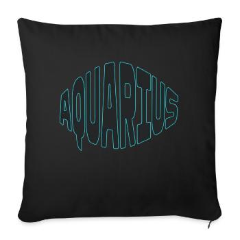 AQUARIUS - Sofa pillowcase 17,3'' x 17,3'' (45 x 45 cm) - black - Front