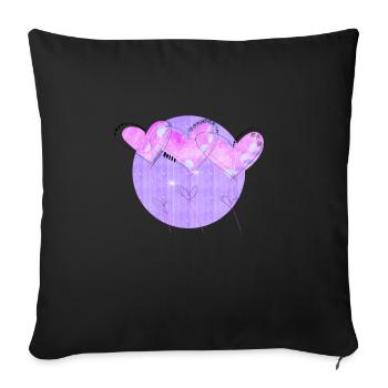 Dancing Hearts - Sofa pillowcase 17,3'' x 17,3'' (45 x 45 cm) - black - Front