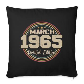 Awesome Since March 1965 Birthday 1965 Gift - Sofa pillowcase 17,3'' x 17,3'' (45 x 45 cm) - black - Front