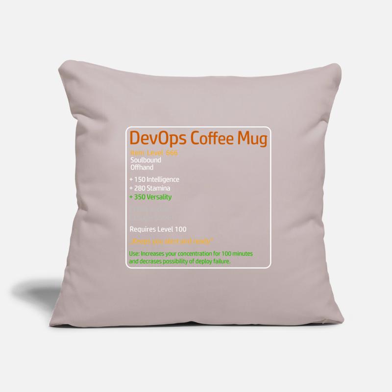Thème d’administration système de tasse à café DevOps Housse de coussin décorative 45 x 45 cm