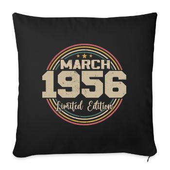 Awesome seit März 1956 Geburtstag 1956 Geschenk - Sofakissenbezug 45 x 45 cm - Schwarz - Vorne