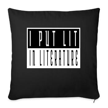 Books Coffee Statement Typography Feminine - Sofa pillowcase 17,3'' x 17,3'' (45 x 45 cm) - black - Front
