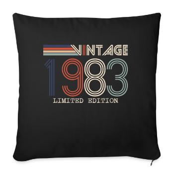 Vintage 1983 Anniversary Gift - Vintage 1983 - Sofa pillowcase 17,3'' x 17,3'' (45 x 45 cm) - black - Front