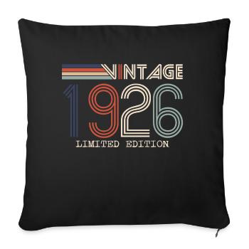 Vintage 1926 Cadeau Anniversaire - Millésime 1926 - Housse de coussin décorative 45 x 45 cm - noir - Devant