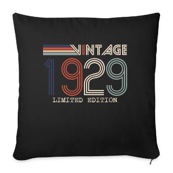 Vintage 1929 Anniversary Gift - Vintage 1929 - Sofa pillowcase 17,3'' x 17,3'' (45 x 45 cm) - black - Front