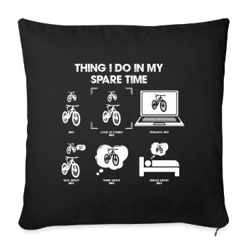 Penser à vélo pendant le temps libre - Housse de coussin décorative 45 x 45 cm - noir - Devant