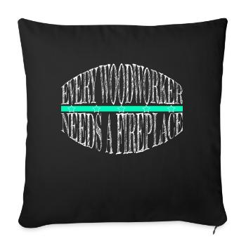 Menuiserie Tronçonneuse Bday Charpentier Plombier Arbre - Housse de coussin décorative 45 x 45 cm - noir - Devant