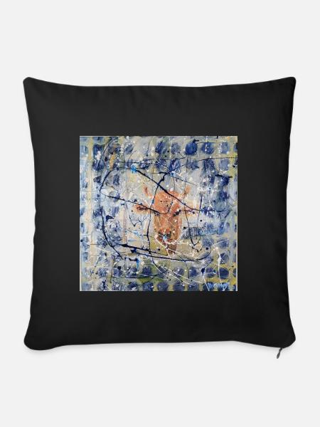 Abstraktes Tierporträt mit Kuh - Sofakissenbezug 45 x 45 cm - Schwarz