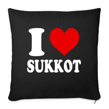 I Love Sukkot Heart Funny Witty - Sofa pillowcase 17,3'' x 17,3'' (45 x 45 cm) - black - Front