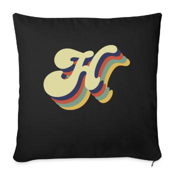 Retro Letter H - Sofa pillowcase 17,3'' x 17,3'' (45 x 45 cm) - black - Front