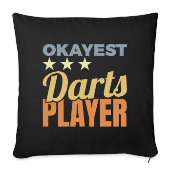 Joueur de fléchettes Okayest - Housse de coussin décorative 45 x 45 cm - noir - Devant