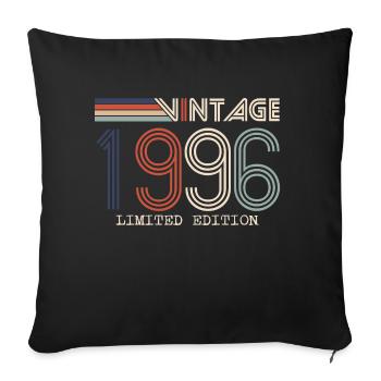 Vintage 1996 Anniversary Gift - Vintage 1996 - Sofa pillowcase 17,3'' x 17,3'' (45 x 45 cm) - black - Front