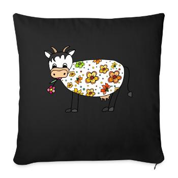 Kuh - Sofakissenbezug 45 x 45 cm - Schwarz - Vorne
