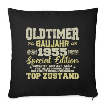Vintage 1955 Born Retro Birthday Vintage - Sofa pillowcase 17,3'' x 17,3'' (45 x 45 cm) - black - Front