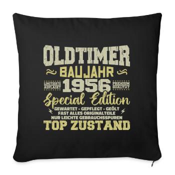 Jahrgang 1956 geboren Retro Geburtstag Vintage - Sofakissenbezug 45 x 45 cm - Schwarz - Vorne